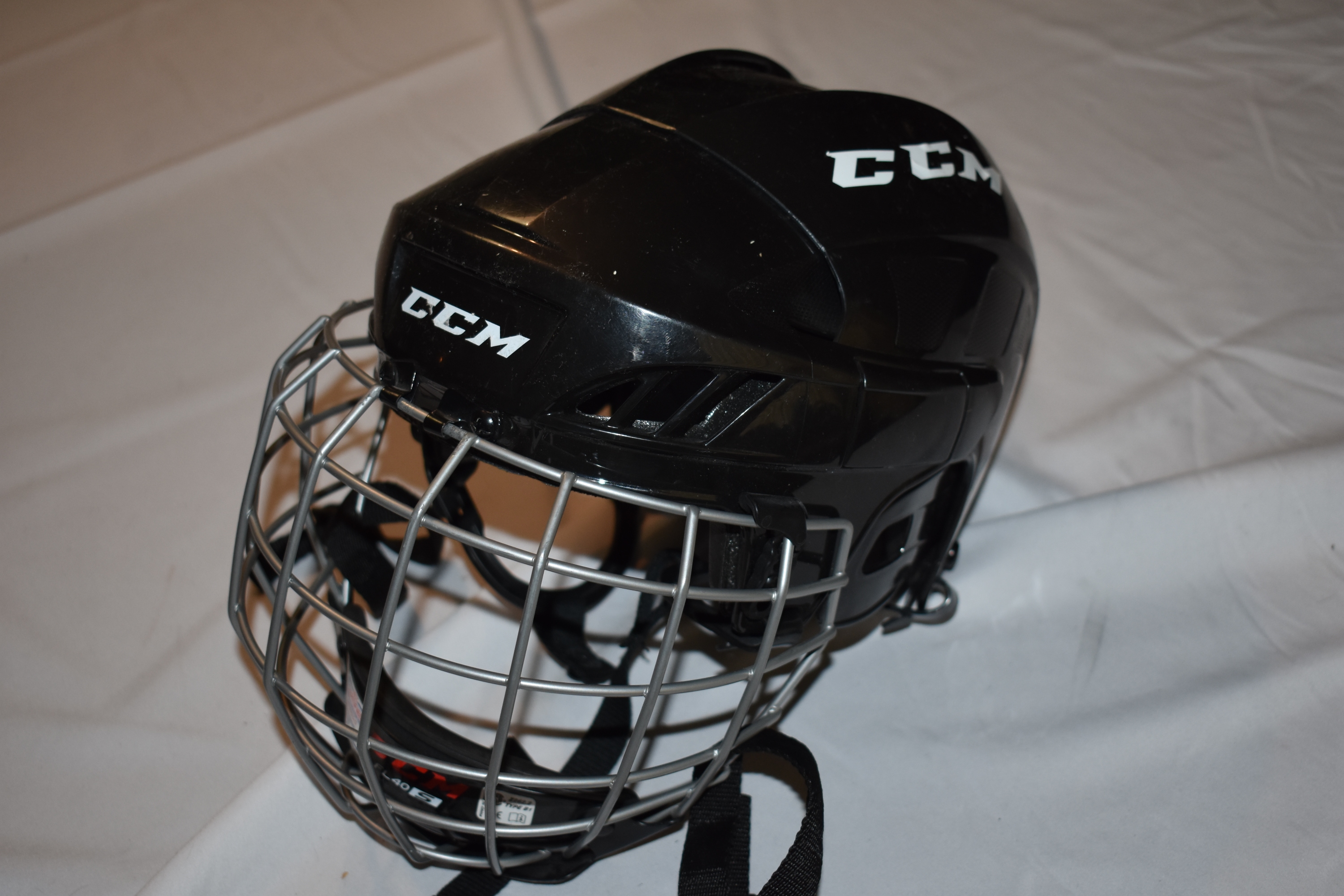 CCM FL40 Hockey Helmet w/ Cage, Black, Small