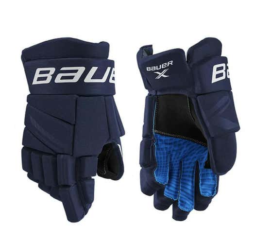 Bauer Senior Bauer X Navy Ice Hockey Gloves 14"