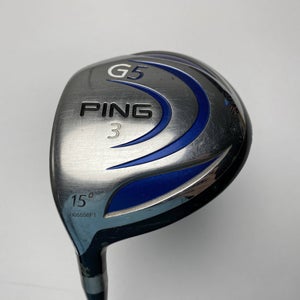 Ping G5 3 Fairway Wood 15* TFC100F Extra Stiff Graphite Mens LH Midsize Grip