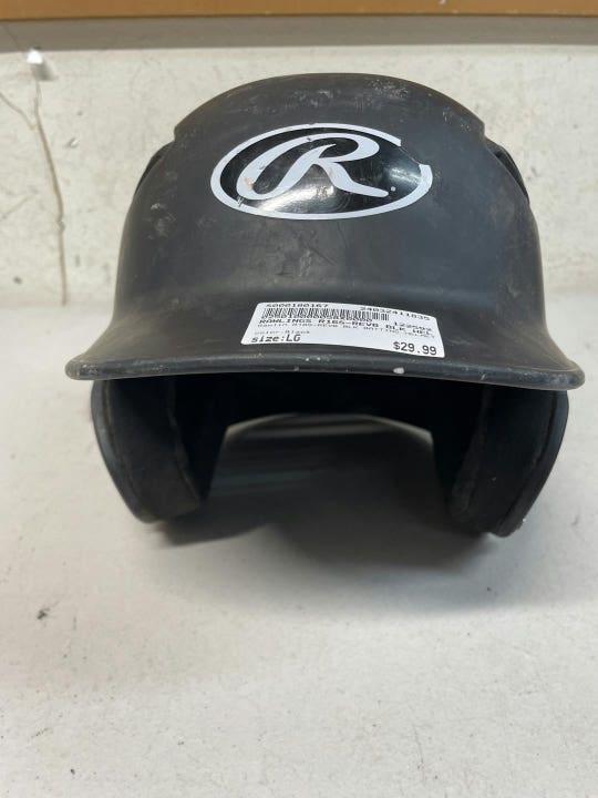 Used Rawlings R16s-revb Blk Batting Helmet -l Lg Baseball And Softball Helmets