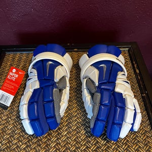 New  Nike Vapor Elite Lacrosse Gloves 13”/Large Blue and White
