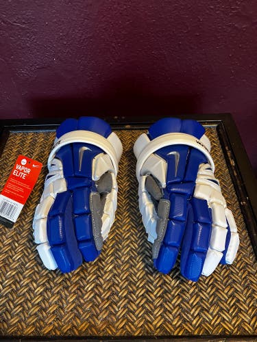 New  Nike Vapor Elite Lacrosse Gloves 13”/Large Blue and White
