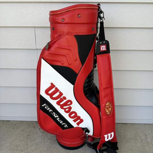 Wilson Fat Shaft 6 Way Divider Staff Tour Golf Bag  Red Black White