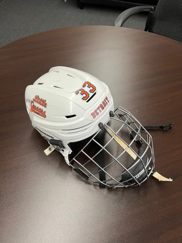 Used Medium Warrior Alpha One Pro Helmet Little Caesar's Hockey Club