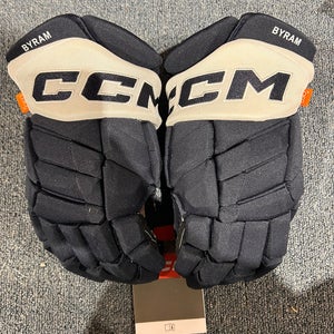 New Colorado Avalanche Bowen Byram Navy White Cuff CCM HGPJS Gloves