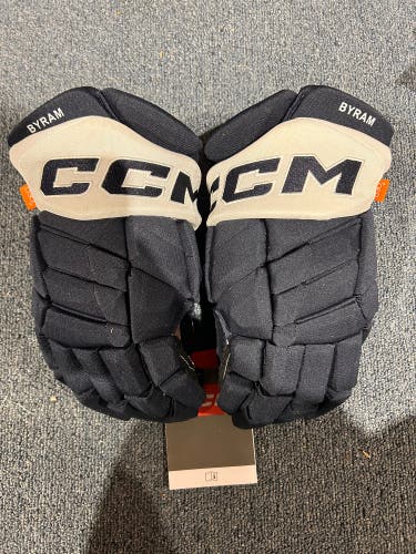 New Colorado Avalanche Bowen Byram Navy White Cuff CCM HGPJS Gloves