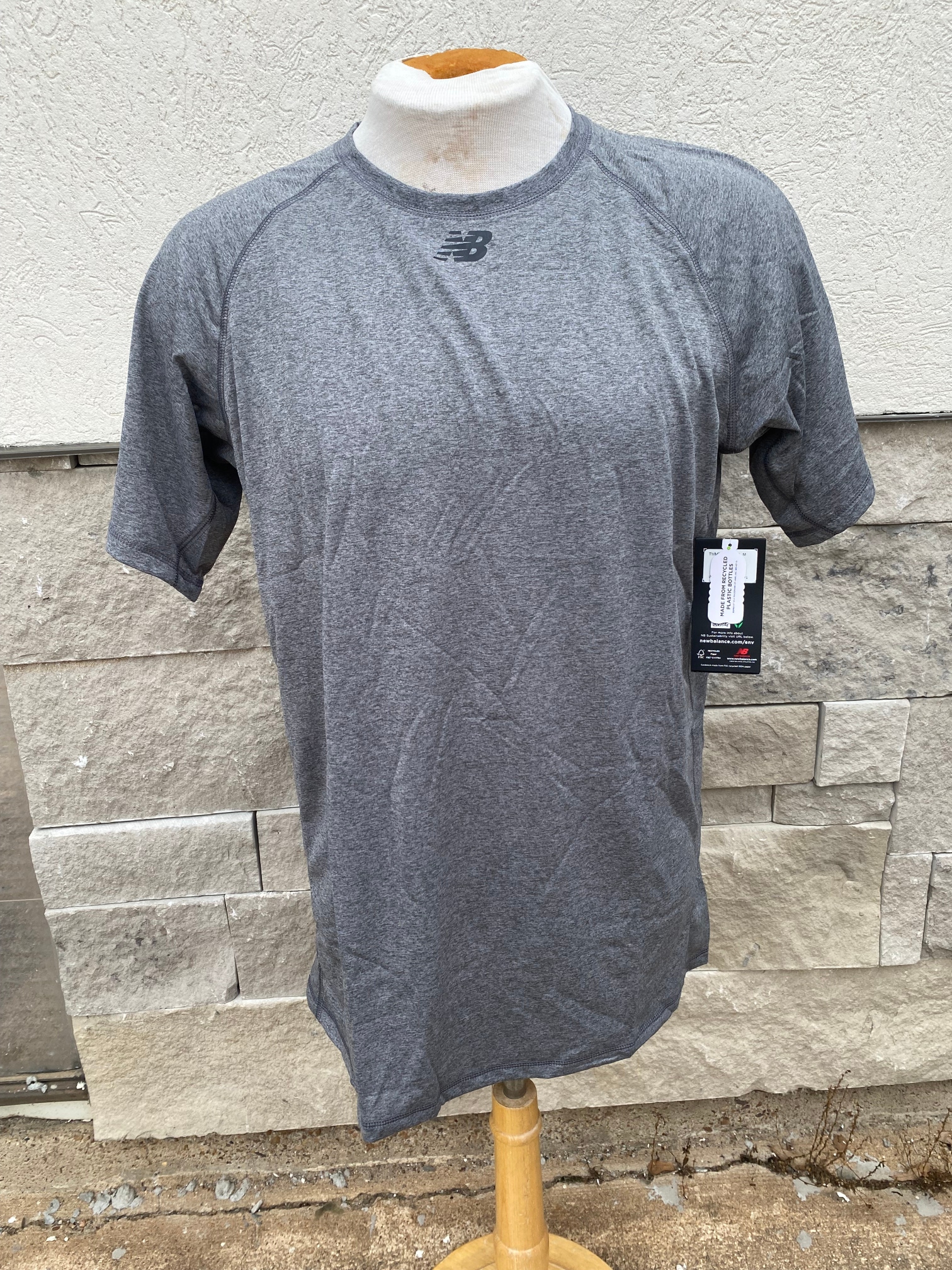 New Balance B Dry GRAY Short Sleeve T-Shirt 3789