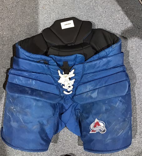 Game Used Pro Stock Colorado Avalanche Annunen Bauer Goalie Pants Size Large