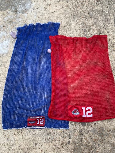 2 Pack Warrior Laundry Bag AHL Rockford Ice Hogs Red and Blue Bags 5357