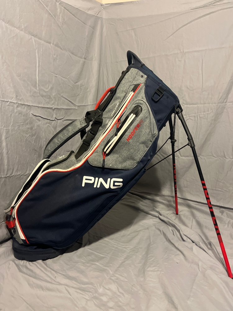Blue/Grey/Red Ping Hoofer 14 Stand Bag