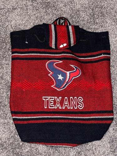 NFL Houston Texans Backpack Bag Baja Rug Style Aztec Tote Used Pre Own Football.