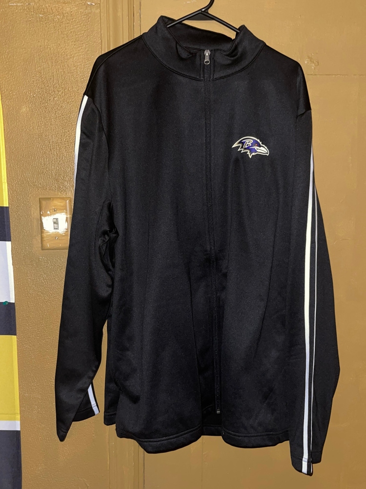 NFL Team Apparel Baltimore Ravens Track Full Zip Athletic Performace Jacket Mens