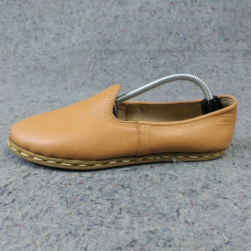 Sabah Leather Slip On Womens 39 EU Handmade Shoes Leather Fort Worth Brown