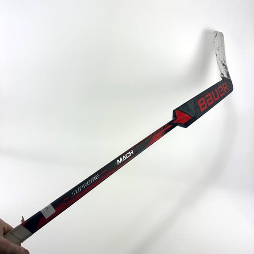 Used Regular Red Bauer Supreme Mach Goalie Stick | P31 Curve | 25" Paddle | G71