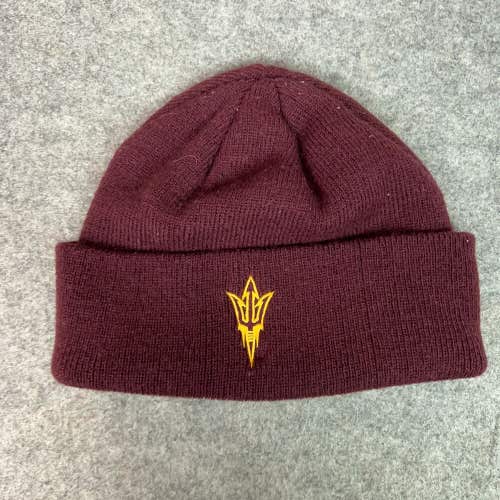Arizona State Sun Devils Mens Beanie Hat Cap Maroon Gold New Era Football Adidas