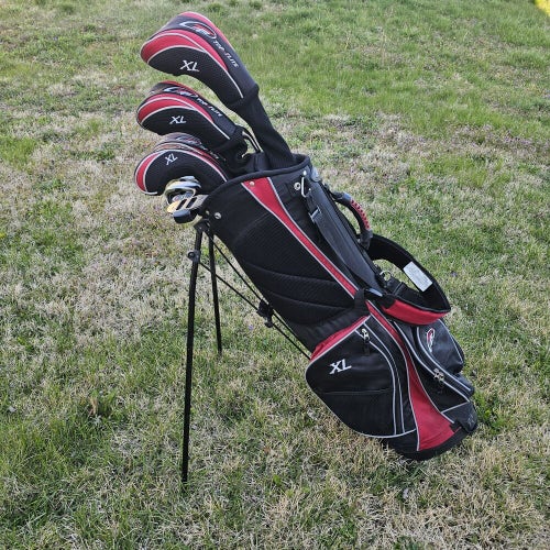 Men's Top Flite XL Black Red Golf 10 Club Set With Bag Right Hand (Dif 3 Wood)