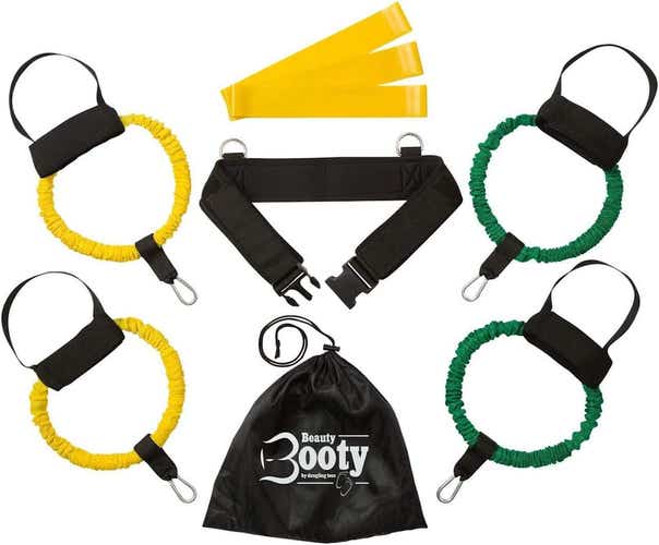 Used Dangling Toes Beauty Booty Resistance Bands Set W Belt - Excellent