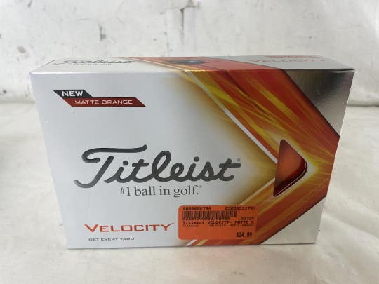 New Titleist Velocity- Matte Orange Golf Balls - 12