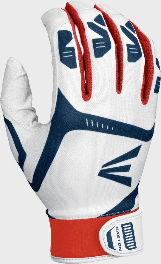 New Easton Gametime Batting Gloves Navy Red Adult Xl