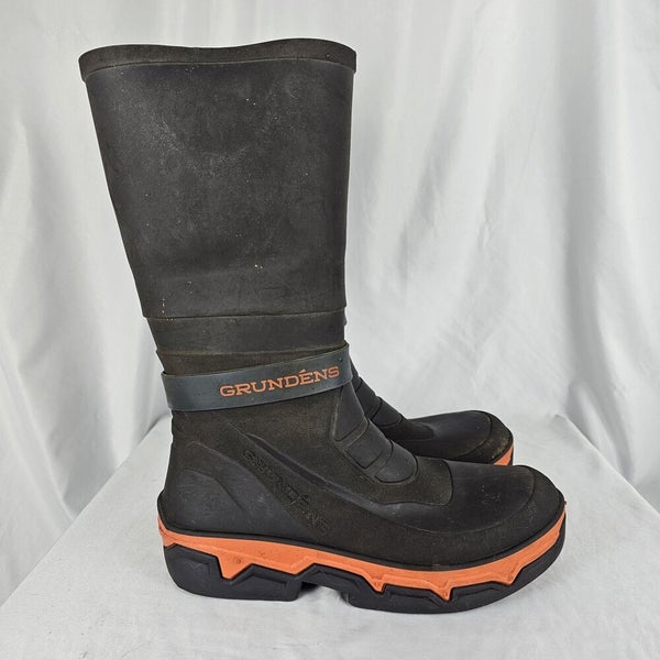 Grundens Deck-Boss 15 Rubber Gray Orange Fishing Wading Boots Size 11 Mens