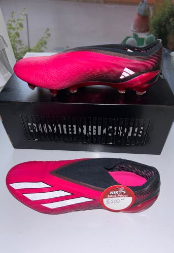 New Unisex Black & Pink Size 7.0 (W 8.0) Molded Cleats Adidas x Speedportal +FG