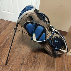 Nike 14 Divider Golf Dual Strap Stand Bag Black Blue/Gray w Raincover