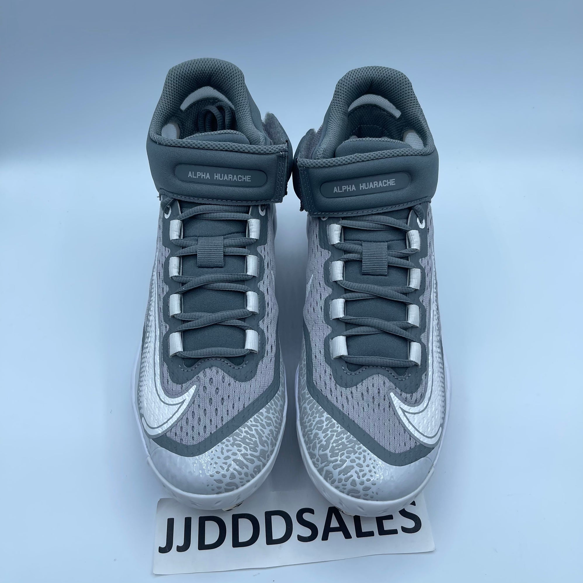 Nike Alpha Huarache Elite 4 Mid Baseball Cleats Gray DJ6520  display picture 3