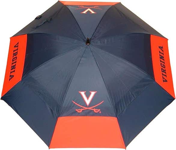 Team Golf NCAA Virginia Cavaliers Double Canopy Umbrella (Navy/Orange, 62")