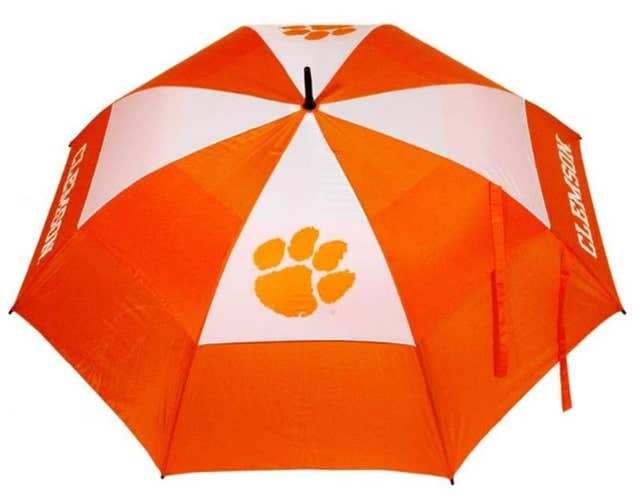 Team Golf NCAA Clemson Tigers Double Canopy Umbrella (Orange/White, 62") Golf