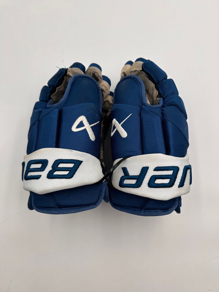 Lightly Used #72 Colorado Avalanche Bauer 14" Pro Stock Vapor Hyperlite Gloves