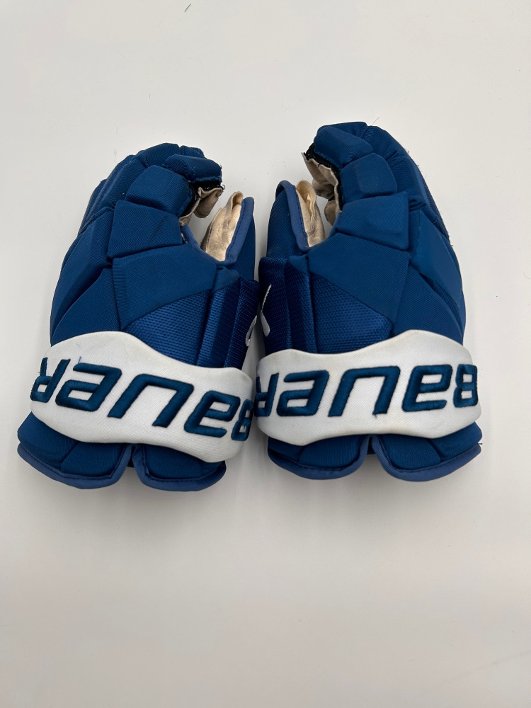 Lightly Used Colorado Avalanche Johnson Bauer 14" Pro Stock Vapor Hyperlite Gloves