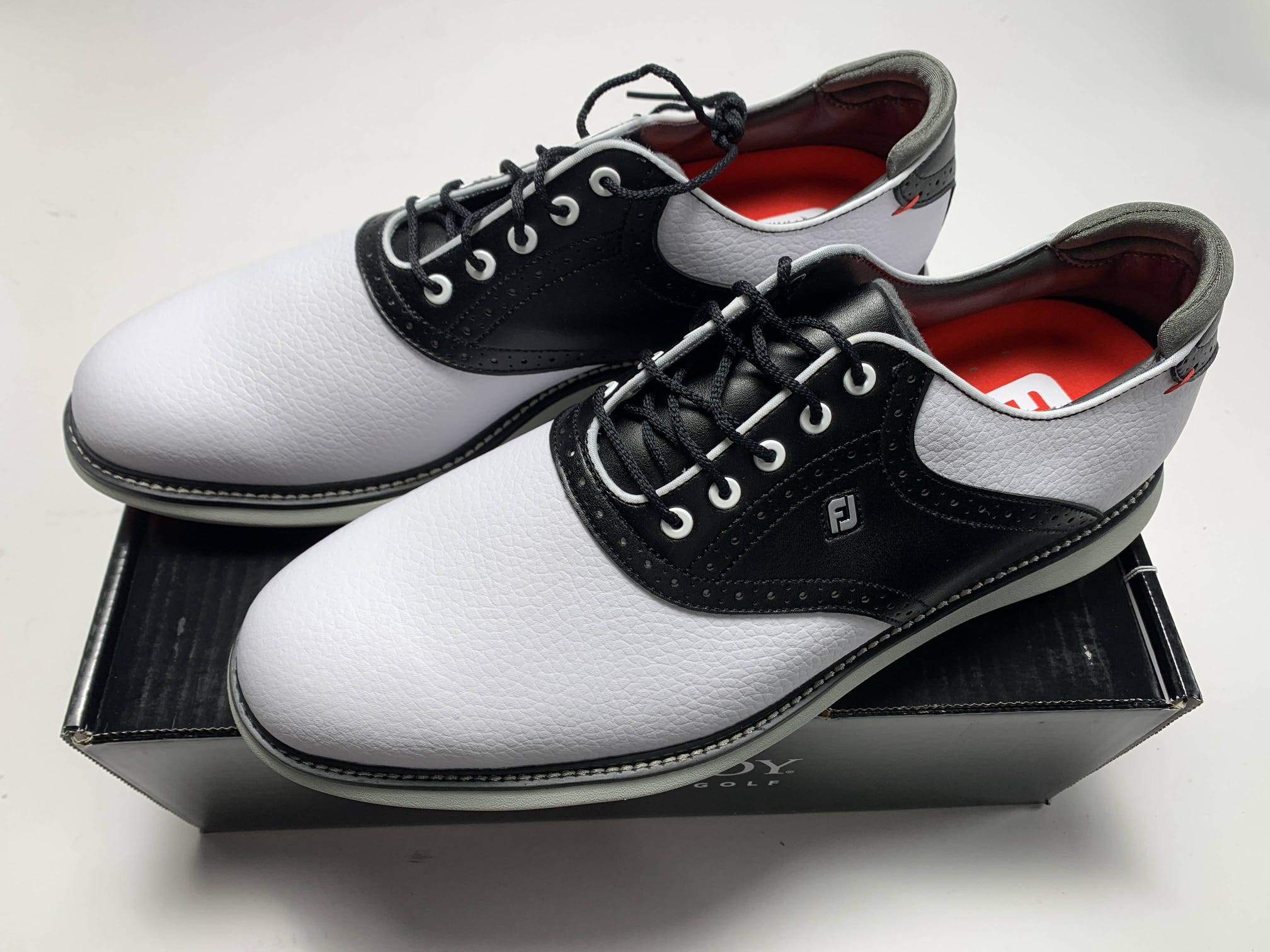 FootJoy FJ Traditions Golf Shoes White Black Men's SZ 13 (57924)