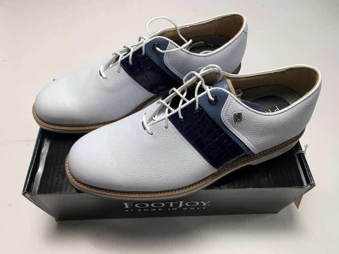 FootJoy DryJoys Premiere Series Golf Shoes White Blue Men's SZ 10.5 (54269)
