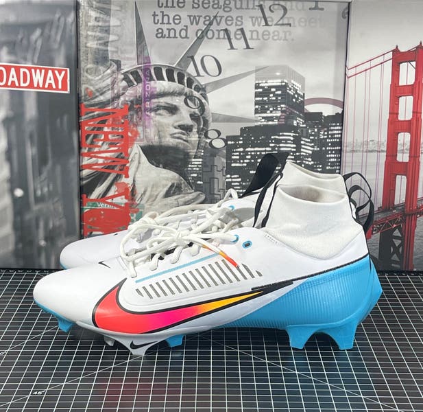 Nike Vapor Edge Pro 360 2 White UNC Football Cleats Men display picture 1