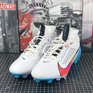 Nike Vapor Edge Pro 360 2  White UNC Football Cleats Men’s Sz  14 DA5456-101 NEW
