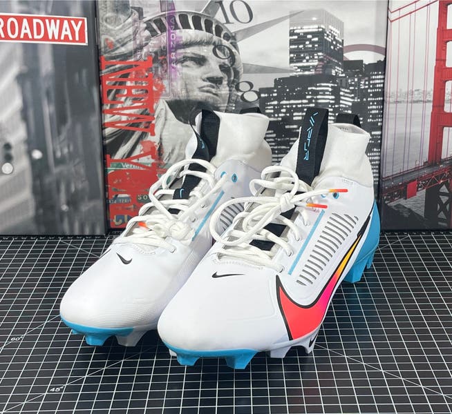 Nike Vapor Edge Pro 360 2 White UNC Football Cleats Men's Sz