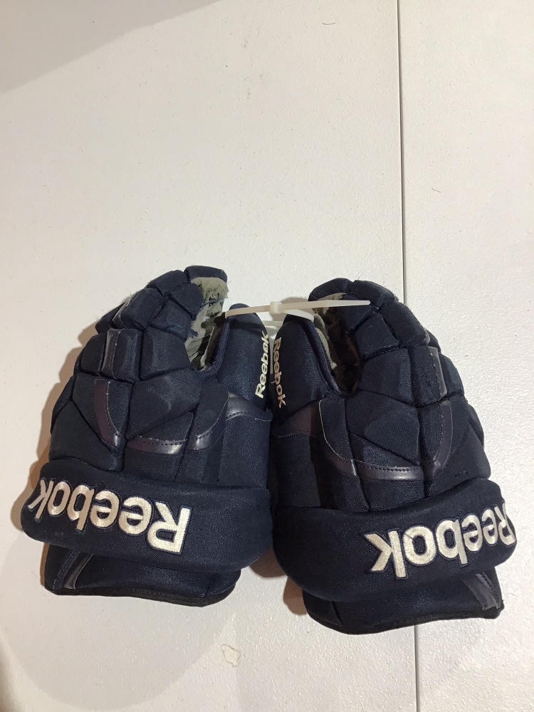 Lightly Used Blue Reebok 14" Pro Stock 11kp Gloves