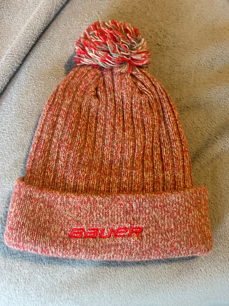 Red Bauer / New Era Winter Pom Hat - 9.75 / 10 Condition