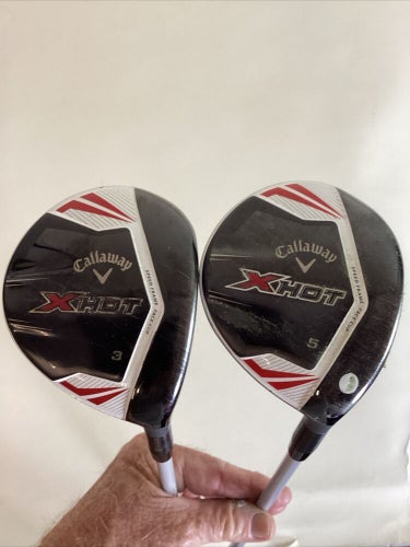 Callaway X Hot Fairway Woods Set 3w And 5w Project X PXv Regular Graphite Shafts