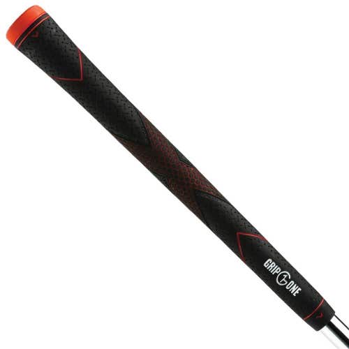 Grip One Tour X Golf Grips - X Pattern for Proper Hand Alignment - BLACK / RED