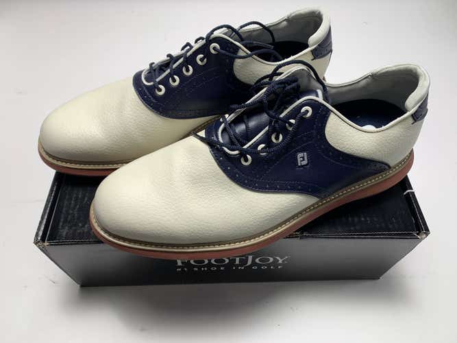FootJoy FJ Traditions Golf Shoes Beige Navy Red Men's SZ 13 (57925)