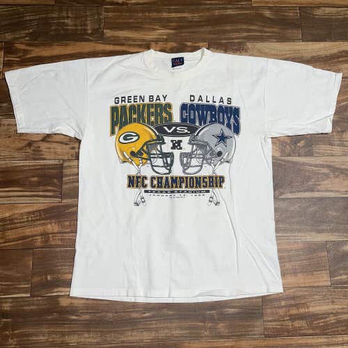 Vintage Green Bay Packers Dallas Cowboys NFC Championship Football Shirt Large