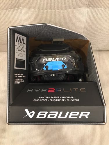 New! Black Bauer HYP2RLITE Hockey Helmet Senior Medium Large Hyperlite 2