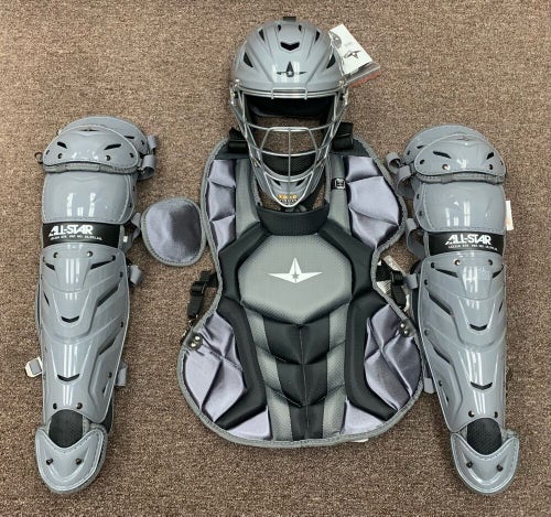 All Star System 7 Axis Youth 10-12 Catchers Gear Set - Graphite Grey Black