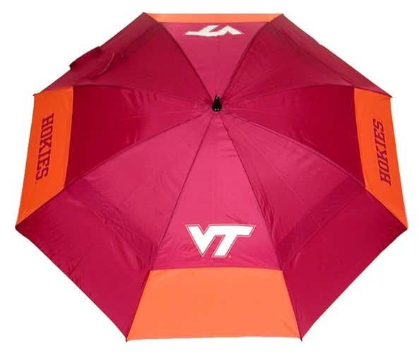 Team Golf NCAA Virgina Tech Hokies Double Canopy Umbrella (Maroon/Orange, 62")