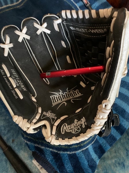 Used Rawlings Left Hand Throw Baseball Glove 12"