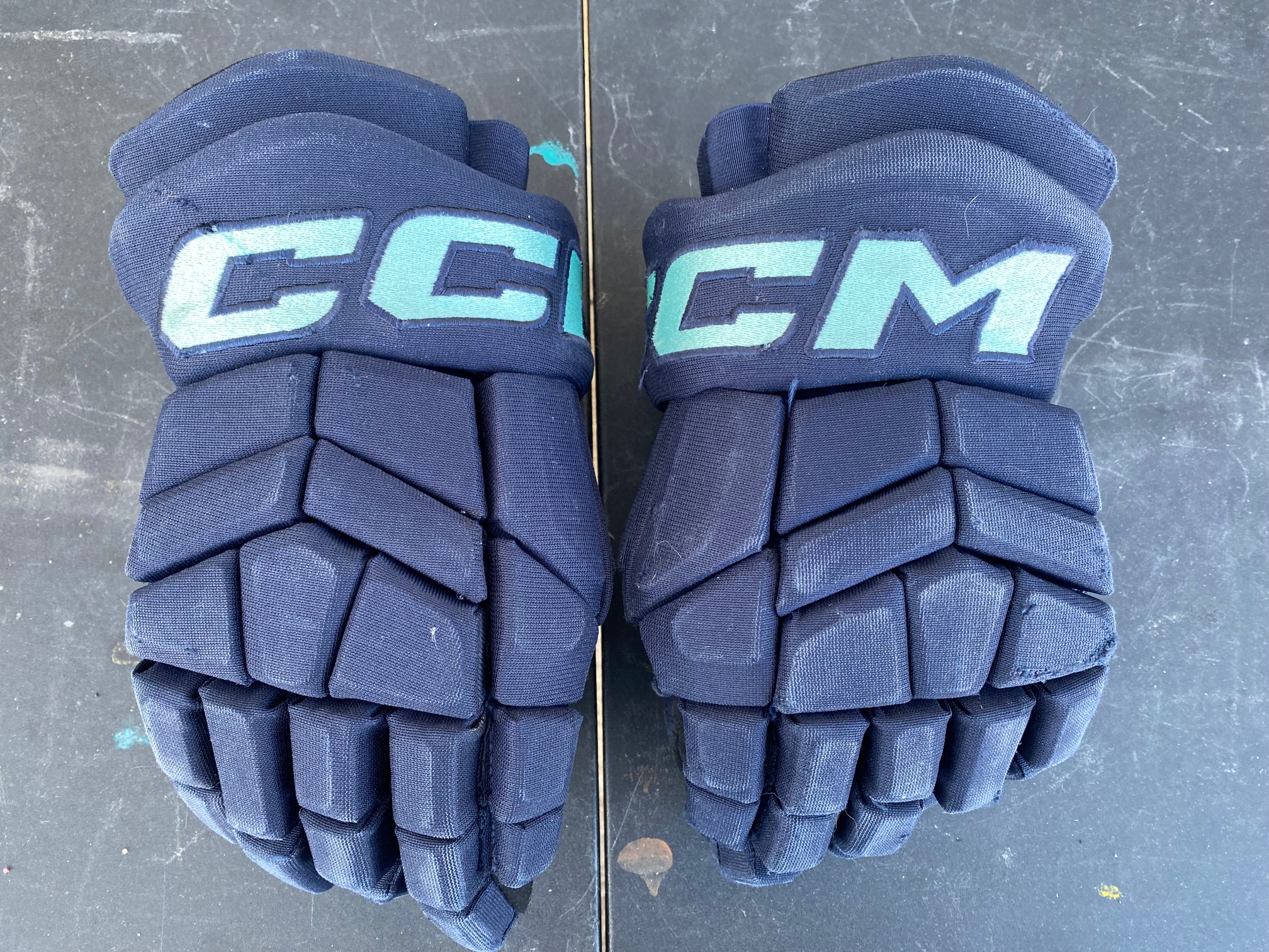 CCM TACKS HGTK Pro Stock Hockey Gloves 14” Navy Blue KRAKEN 3821