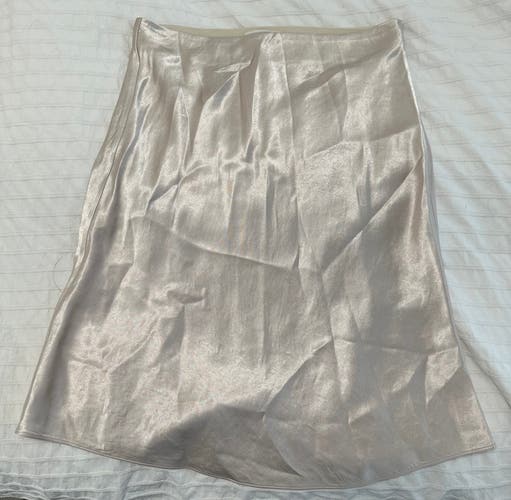 Aritzia Babaton beige shiny skirt size 4