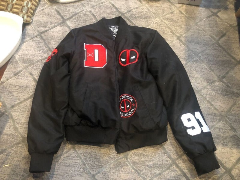 MARVEL DEADPOOL MENS BOMBER PUFF JACKET s17 Small