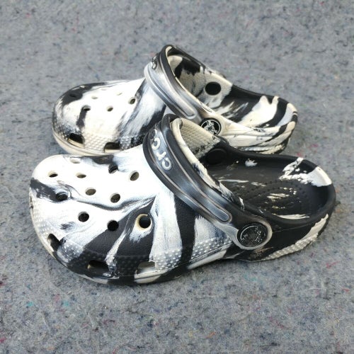 Crocs Classic Clogs Shoes Size 10 White Black Tie Dye Boys Girls Unisex Sandals
